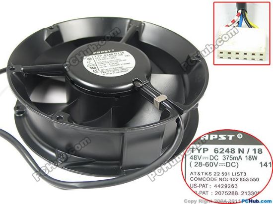 Picture of ebm-papst TYP 6248 N / 18 Server - Round Fan TYP 6248 N / 18, 5-wire