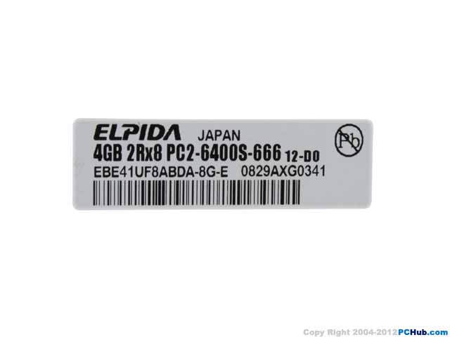4GB DDR2 800 PC2 6400S EBE41UF8ABDA 8G E Elpida EBE41UF8ABDA 8G E 