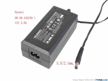 Picture of Huawei HW-36-12AC8D-1 AC Adapter 5V-12V 12V 3.0A, Barrel 5.5/2.1mm, 2-Prong， New