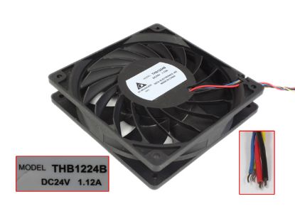 Picture of Delta Electronics THB1224B Server - Square Fan sq120x120x25, 4-wire, 24V 1.12A