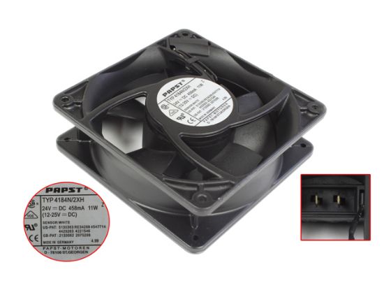 Picture of ebm-papst 4184 N/2XH Server - Square Fan sq120x120x38mm, 3-wire, 24V 11W