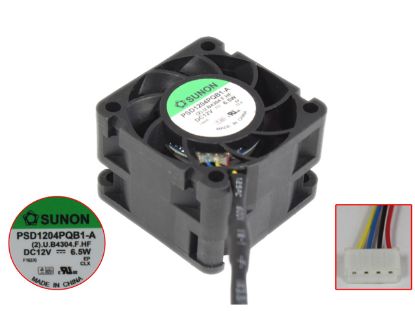 Picture of SUNON PSD1204PQB1-A Server - Square Fan (2).U.B4304.F.HF, sq40x40x28mm, 4-wire, DC 12V 6.5