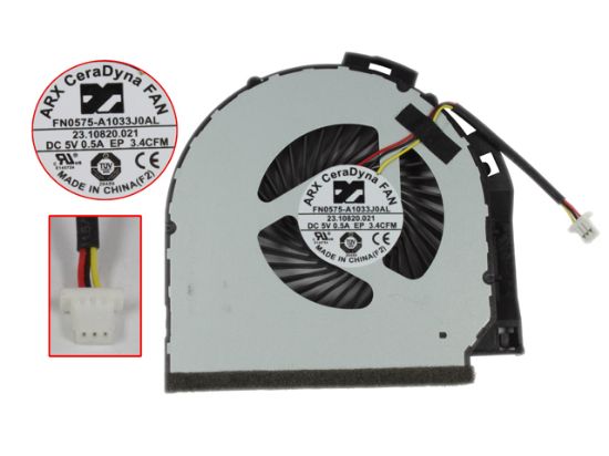 Picture of ARX FN0575-A1033J0AL Cooling Fan  23.10820.021, DC 5V 0.50A Bare Fan