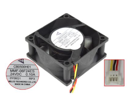 Picture of Other Brands MMF-06F24ES Server - Square Fan -RP3, sq60x60x25mm, w60x3x3, DC 24V 0.10A