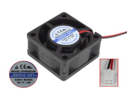 Picture of Jamicon KF0420S1M Server - Square Fan 12V1.3W, sq40x40x20mm, 100x2Wx2P