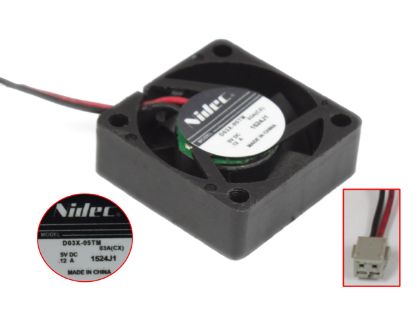 Picture of Nidec D03X-05TM Server - Square Fan 0.A9CX), 5V0.12A, sq30x30x10mm, 2W