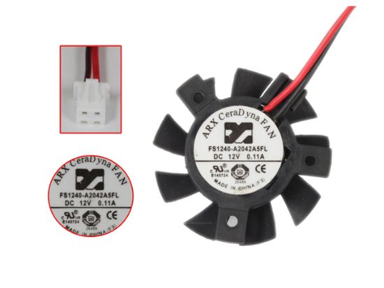 Picture of ARX FS1240-A2042A Server - Frameless / GPU Fan 5FL, 12V 0.11A, W80x2x2, D36xC26x26x20, OrangeT