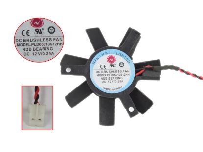 Picture of Power Logic PLD05010S12HH Server - Frameless / GPU Fan 12V 0.25A, W70x2x2, D45xC32, Black