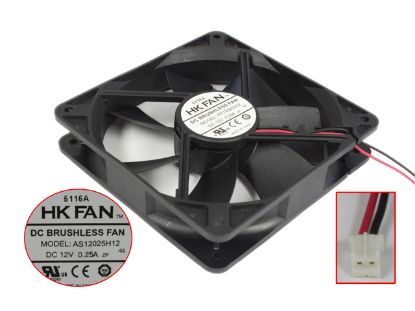Picture of HK FAN AS12025H12 Server - Square Fan AS12025H12, DC 12V 0.25A