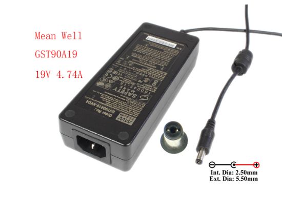 Picture of Mean Well GST90A19 AC Adapter 13V-19V GST90A19, GST90A19-P1M