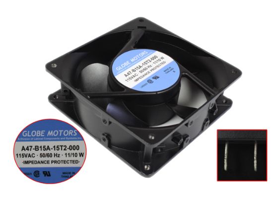Picture of Globe Motors A47-B15A-15T2-000 Server-Square Fan A47-B15A-15T2-000, Alloy Framed