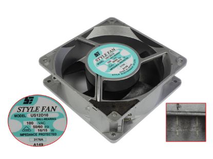 Picture of STYLE FAN US12D10 Server-Square Fan US12D10, Alloy Framed