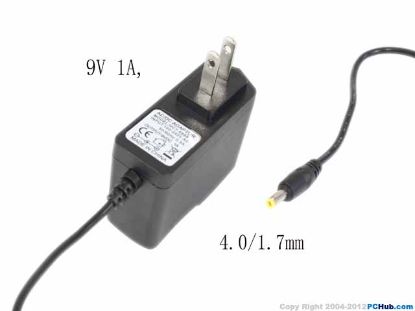 Picture of UPH Other Brand AC Adapter 5V-12V 9V 1A, 4.0/1.7mm, US 2-Pin, New, 33