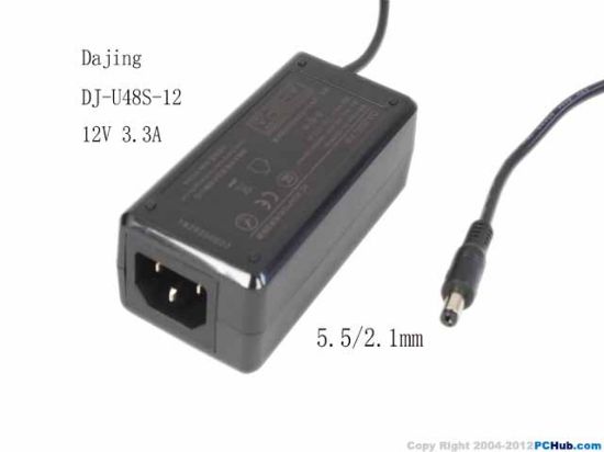 Picture of Dajing DJ-U48S-12 AC Adapter 5V-12V 12V 3.3A, 5.5/2.1mm, C14, New
