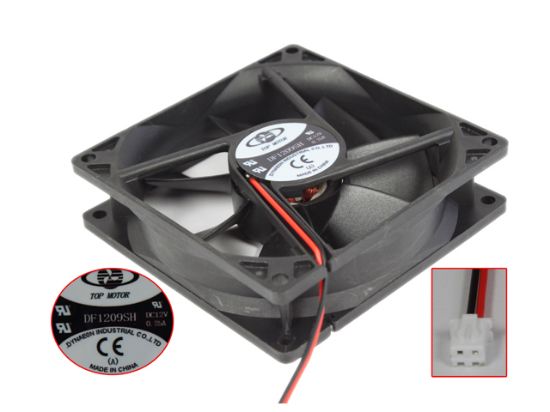 Picture of TOP MOTOR DF1209SH Server - Square Fan sq90x90x25mm, w90x2x2, 12V 0.25A
