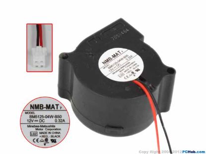 Picture of NMB-MAT / Minebea BM5125-04W-B50 Server - Blower Fan L02, bw50x50x25mm, 2-wire, DC 12V 0.32A