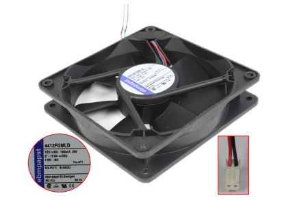 Picture of ebm-papst 4412 FGMLD Server - Square Fan sq120x120x25mm, w80x2x2, 12V 2W