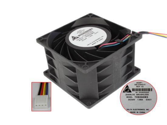 Picture of Delta Electronics THB0948MS Server - Square Fan DA51, sq90x90x56mm, 4-wire, 54V 1.90A