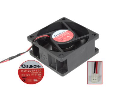 Picture of SUNON KD1206PTS3 Server - Square Fan H.B1229.GN, sq60x60x25mm, DC 12V 0.8W, w50x2x2