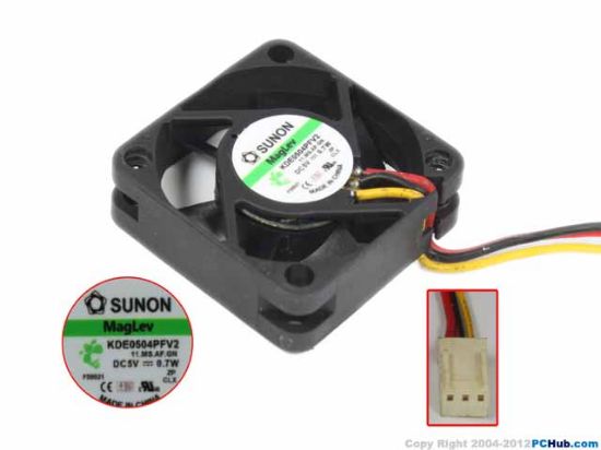Picture of SUNON KDE0504PFV2 Server - Square Fan 11.MS.AF.GN, SF40x40x10, w50x3x3, 5V 0.7W