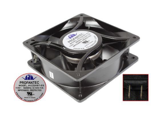 Picture of PROFANTEC P1123HBT-ES Server - Square Fan 115V0.13A, Alum, sq120x120x38mm, 2W