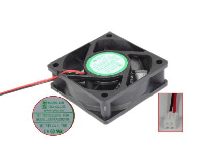 Picture of Young Lin DFB602024H Server - Square Fan 24V1.70W, sq60x60x20mm, 2W
