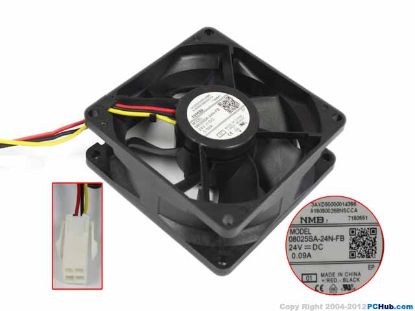 Picture of NMB-MAT / Minebea 08025SA-24N-FB Server-Square Fan 08025SA-24N-FB, 01