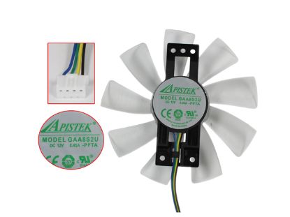 Picture of APISTEK / Rotek GAA8S2U Server - Frameless / GPU Fan PFTA, DC 12V 0.45A, W60x4x4, White