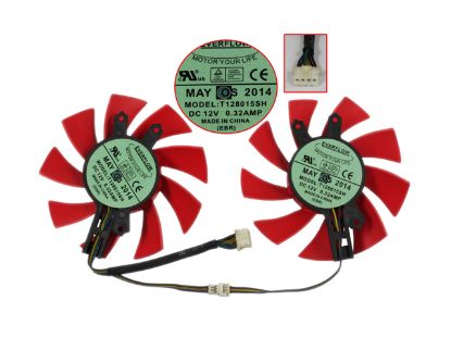 Picture of Everflow T128015SH Server - Frameless / GPU Fan T128015SH, 2Fans, 35mm, 7-Wire 4-Pin Connector
