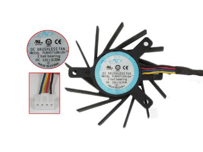 Picture of Power Logic PLB05710B12H Server - Frameless / GPU Fan 12V 0.20A, dia50, ctc35x35x27, w80x4x4