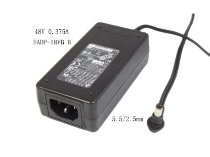 Picture of Delta Electronics EADP-18VB AC Adapter 20V & Above 48V 0.375A, 5.5/2.5mm, C14