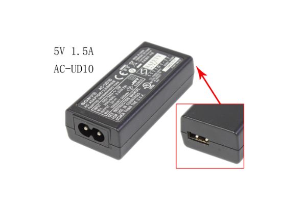 Picture of Sony AC Adapter (Sony) AC Adapter 5V-12V 5V 1.5A, USB Port, 2P