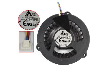 Picture of Delta Electronics KDB0712HA Server - Frameless / GPU Fan BQ12, 12V 0.70A, W100x4x4, D60xC53, Black, Blower