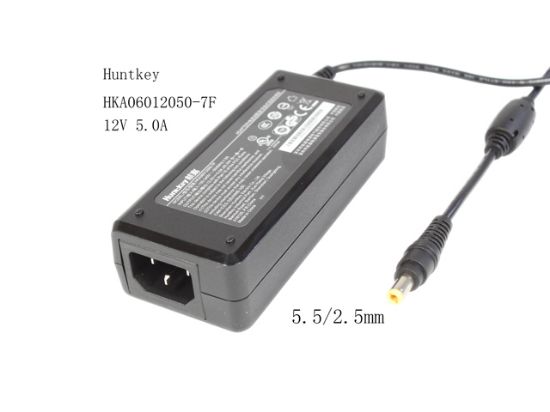 Picture of Huntkey HKA06012050-7F AC Adapter- Laptop 12V 5.0A, Barrel 5.5/2.5mm, IEC C14