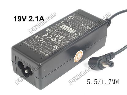 Picture of HOIOTO ADS-40SG-19-3 AC Adapter- Laptop 19040G, 19V 2.1A 5.5/1.7mm, 3-Prong