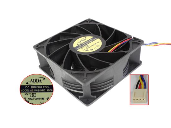 Picture of ADDA AS14024HB519B00  Server - Square Fan sq140x140x50mm, 4-wire, 24V 1.85A