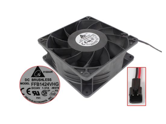 Picture of Delta Electronics FFB1424VHG Server - Square Fan W378, sq140x140x50, 2-wire, 24V 1.37A