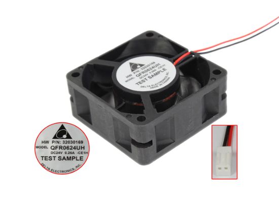 Picture of Delta Electronics QFR0624UH Server - Square Fan -CE1H, sq60x60x25mm, DC 24V 0.26A, 2-wire