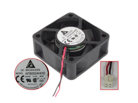 Picture of Delta Electronics AFB0524HHD Server - Square Fan 9D93, sq50x50x20mm, w50x2x2, 24V 0.14A