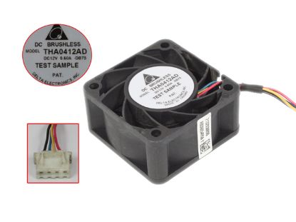Picture of Delta Electronics THA0412AD Server - Square Fan -DB75, sq40x40x20mm, w60x4x4, DC 12V 0.60A