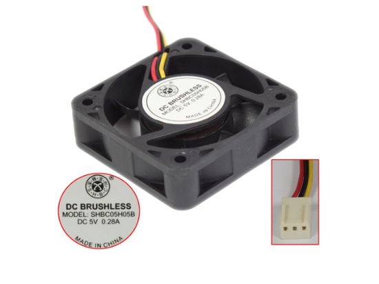 Picture of SHBC / Shenhuida SHBC05H05B Server - Square Fan sq50x50x15, 3w, DC 5V 0.28A