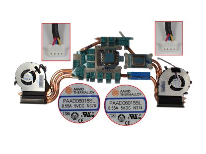 Picture of MSI GE72MVR Cooling Fan  5V Heatsink 2. PAAD06015SL, N374, PAAD06015SL, N376, DC 5V 0.55A, 4-W 4-P, 2Fan