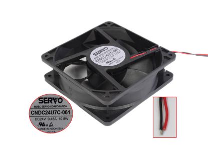 Picture of Japan Servo CNDC24U7C-061 Server - Square Fan DC 24V 0.45A, 120x120x38mm, 2-wire