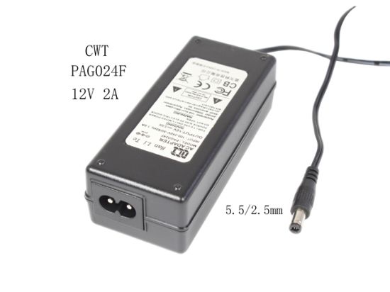 Picture of CWT / Channel Well Technology PAG024F AC Adapter 5V-12V 12V 2A, 5.5/2.5mm, 2P, New