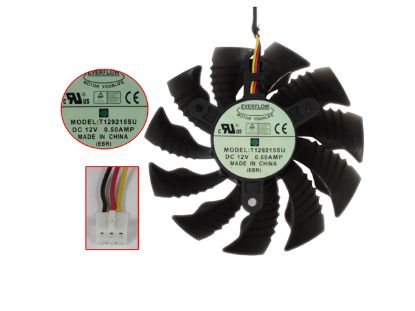 Picture of Everflow T129215SU  Server - Frameless / GPU Fan 12V 0.50A, W800x3x3, D87xC42, Black