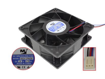 Picture of M / Huaxia Mengtai YM2412PMZB1 Server - Square Fan sq120x120x38, 3w, DC 24V 0.75A