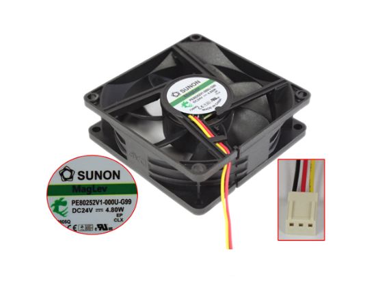 Picture of SUNON PE80252V1-000U-G99 Server - Square Fan sq80x80x25, 3w, DC 24V 4.80W