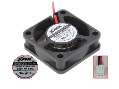 Picture of XIFAN / Xinruilian RDM3010S5 Server - Square Fan sq30x30x10, 2w, DC 5V 0.14A