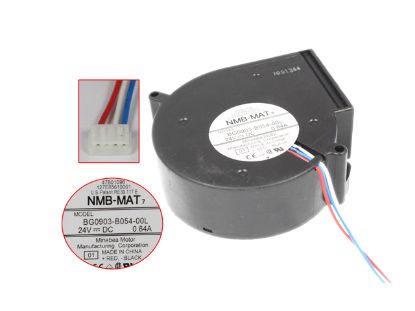 Picture of NMB-MAT / Minebea BG0903-B054-00L Server - Blower Fan bw97x97x33, w120x3x4 , 24V 0.64A