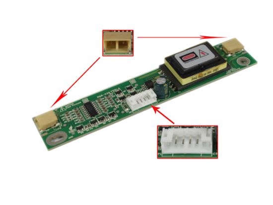 Picture of PCH Inverter 2-Lamp Type LCD Monitor /TV Inverter (Universal Use) 6-Pin, 10V-24V,  For 2-Lamp , SQB-229